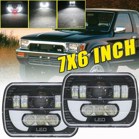 5X7" 7X6'' Led Headlight With H4 Harness For 95-97 Toyota Tacoma & 88-95 Pickup EB-DRP