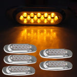 5) Oval Amber Front Roof Lamp Trailer Truck Side Marker Light Sealed Clear Lens ECCPP