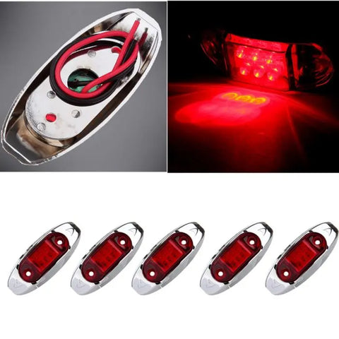 5) Side Marker Surface Mount Red Motorcycle Truck Trailer Boat RV ATV Light 12V ECCPP