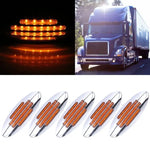 5pcs Fusiform Amber Semi Truck & Trailer Running Light 24LED Chromed Marker ECCPP