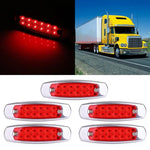 5pcs Red 6.15'' Peterbilt Type Incandescent Marker Clearance Sleeper Panel Light ECCPP