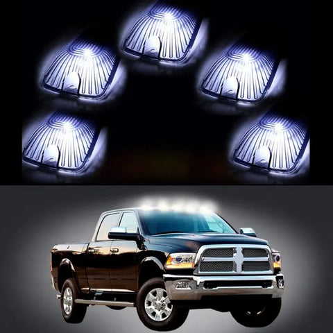 5pcs Smoke Cab Marker/Clearance Light Cover with White T10 5SMD 5050 Chips LED Bulb 1988-2000 Chevrolet/GMC C2500 C3500 ECCPP