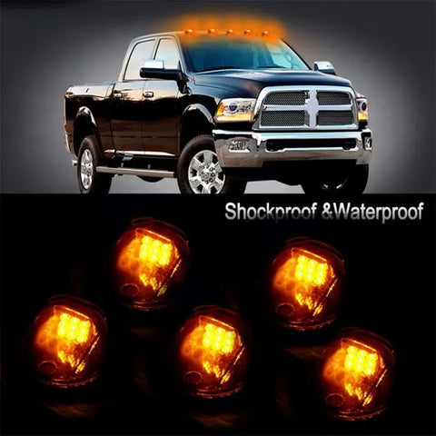 5pcs Smoked Cover Amber Cab Roof Marker Running Lights Truck SUV Dodge Ram ECCPP