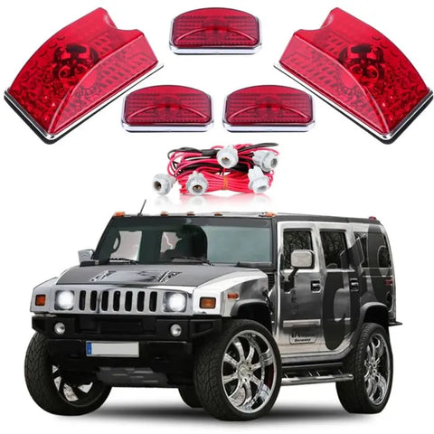 5pcs Well-made Red Top Cab Marker Light Lens&T10 Wiring Pack(For:03-09 Hummer) ECCPP