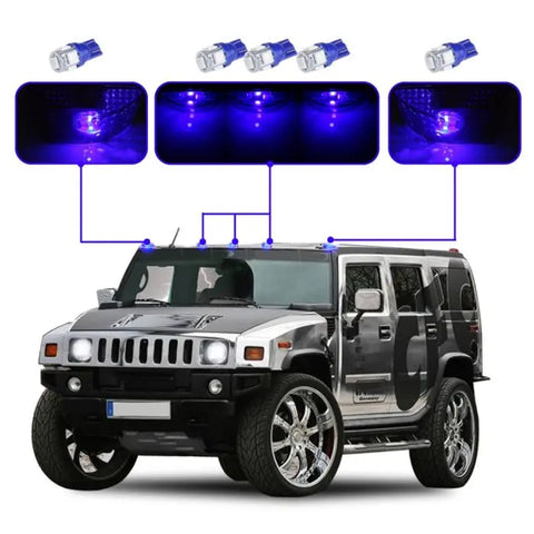 5x Front Smoke Cab Roof Marker Running Lamp & 12V LED Light 03-09 Hummer H2 ECCPP
