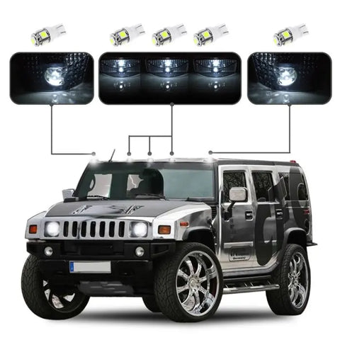 5x Front Smoke Cab Roof Marker Running Lamp& White LED Light 03-09 Hummer H2 ECCPP