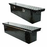 60"X12"X14" PICKUP TRUCK TRUNK BED TOOL BOX TRAILER STORAGE+LOCK BLACK ALUMINUM EB-DRP