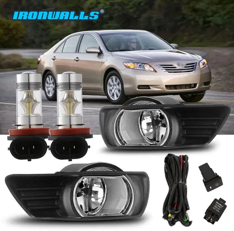6000K Led Front Bumper Fog Lights Lamps Wire Switch For 2007-2009 Toyota Camry EB-DRP