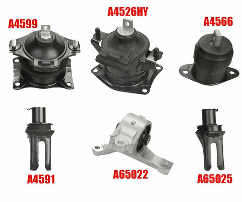 6PCS Auto Engine Motor & Trans Mount Set Fit 2007-2008 Acura TL 3.2L 3.5L 07-08 F1 Racing