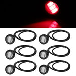 6X 18mm 6000K Red Eagle Eye Grille Lamp Signal Led Car Truck Light 12V Ford ECCPP