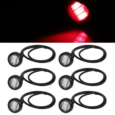6X 18mm 6000K Red Eagle Eye Grille Lamp Signal Led Car Truck Light 12V Ford ECCPP