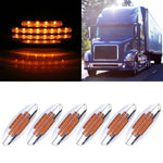 6X Semi Truck & Trailer Tail/Turn/Signal Light 24LED Chromed Amber Marker ECCPP