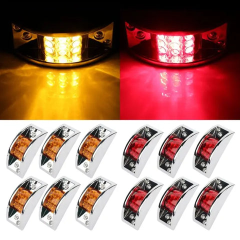 6X amber indicator trail light Pickup Truck Lorry Peterbilt +6X red ECCPP