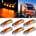 6pcs Amber 4-LED Side Marker Sealed Clearance Light Lamps RV Trailer Lorry ECCPP