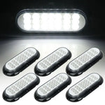 6x 6" 21 led white 4 holes side marker turn tail signal brake light durable ECCPP