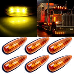6x Trailer Roof Cab Top Clearance Light Truck Side Marker 3 Led Amber 12v ECCPP