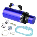 7"X2.5" Universal Blue Billet Aluminum Oil Reservoir Catch Tank/Can+Psi Gauge DNA MOTORING