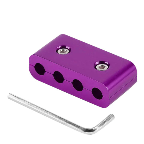 7Mm/8Mm Engine Ignition Spark Plug Wire Spearator Divider Loom Clamp Kit Purple DNA MOTORING