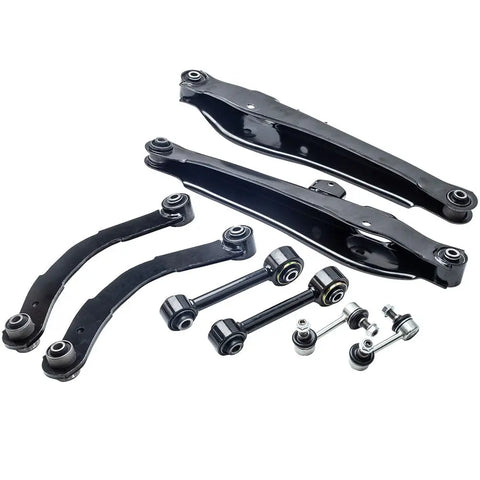 8 Pcs Rear Suspension Kit Upper Lower Control Lateral Toe Arms Sway Bar Links MaxpeedingRods