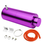 8.5"X3"Universal Purple Aluminum Coolant Recovery Overflow Catch Tank 3/8"Barb DNA MOTORING