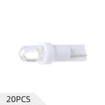 Round W2.1x4.9D Wedge Type T5 Diode LED Dashboard Gauge Side Light Bulb White 12V Fit 2005-2007 Chevrolet Silverado 1500/2002-2004 Silverado 2500 | 10 Pcs