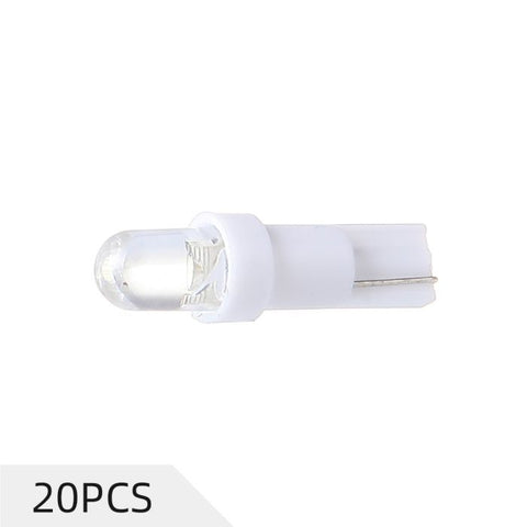 Round W2.1x4.9D Wedge Type T5 Diode LED Dashboard Gauge Side Light Bulb White 12V Fit 2005-2007 Chevrolet Silverado 1500/2002-2004 Silverado 2500 | 10 Pcs