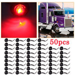 50x Mini Round 4x4 Off-road SUV Pickup Side Marker Identification Light 1'' Red