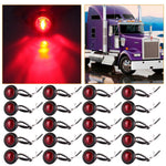 20x 3/4 inch Smoke/Red Clearance Side Marker Truck Trailer Indicator Light