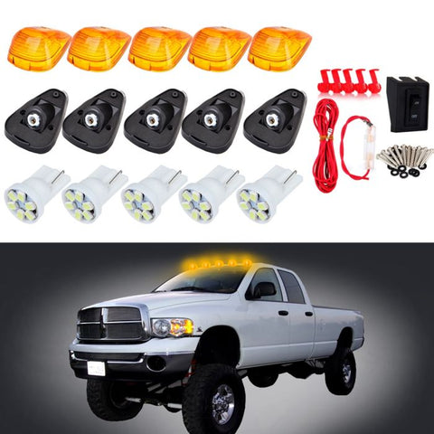 5XCab Marker Clearance Light w/White Led+Wiring Ford F-250 F-350 Super Duty