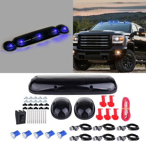 3x Smoke Cab Marker Top Light + w/168 12V LED +Grille Lamp Chevy GMC Sierra