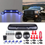 3PCS Clear Cab Roof Marker Lamp w/5050 12V LED +Free Grille Light Chevy GMC