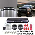 3PCS Clear Cab Roof Marker Lamp w/168 White LED +Free Grille Light Chevy GMC