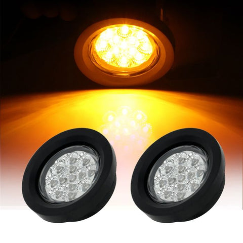 2x 2.5"13 led red & yellow w/Grommet indicator tail break light truck pickup