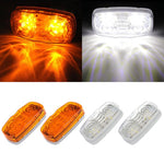 2X amber LED 4 inch side brake 12 led light Pickup Truck Lorry +2X white