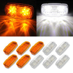 5X amber LED 4 inch side 12 led brake light Pickup Truck Lorry +5X white
