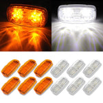 6X LED 4 inch side marker 12 led light amber Pickup Truck Lorry +6X white