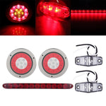 2X 16 led 6 inch red indicator trail light Pickup +Red 15" tail bar+2X red lamp