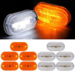 5pair 4" Oval 6Led White Amber Side Marker Lights Turn Signal Lamp Trailer Truck