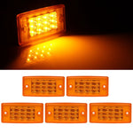 5pcs 12 LED Rectangle Amber Side Marker Turn Signal Assembly Truck Trailer 12V