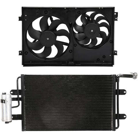 Electric AC Condenser Cooling Fan Kit 1999 2000-2005 Volkswagen Golf Jetta