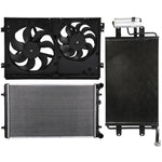 Electric Radiator Condenser Cooling Fan Kit 1999-2005 Volkswagen Jetta Golf