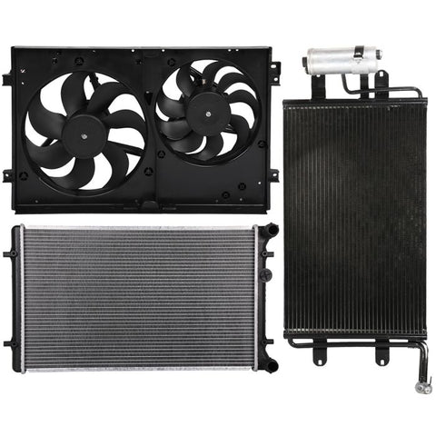 Electric Radiator Condenser Cooling Fan Kit 1999-2005 Volkswagen Jetta Golf