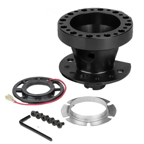 88-91 Civic 90-93 Integra Black Full Aluminum Steering Wheel Hub Adaptor Kit DNA MOTORING