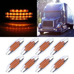 8X Running Light Semi Truck & Trailer 24LED Chromed Amber Side Marker 12V ECCPP