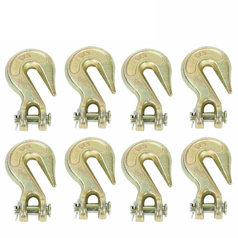 (8) 5/16" Clevis Grab Hooks G70 F Tow Chain Flatbed Truck Trailer Tie Down Chain BLACKHORSERACING