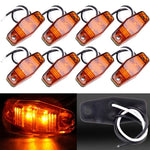8) Amber 2 Doides Led Surface Mount Side Marker Trailer Clearance Light ECCPP