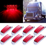 8) Chromed 16LED Universal Red Side Marker Lorry/ Van/ Caravan Running Light ECCPP