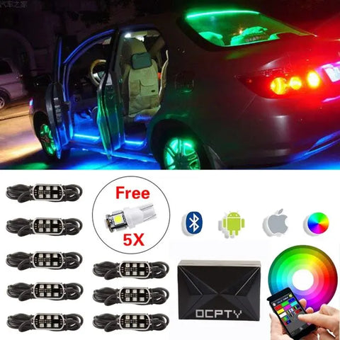 8pcs LED Rock Crawling Light JEEP ATV Truck 4x4 Golf cart+ Free T10 Led Bulb ECCPP