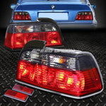 92-99 Bmw 3-Series E36 2-Dr Red/Smoked Lens Tail Light Brake Reverse Lamps Speed Daddy
