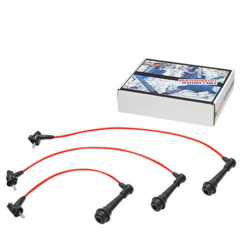 98-00 Sc300 Z30 2Jz-Ge Ignition System Silicone Spiral Core Spark Plug Wire Red DNA MOTORING